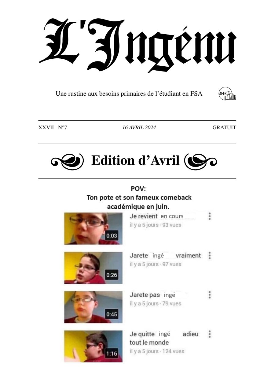 Couverture de Ingénu d'Avril 2024
