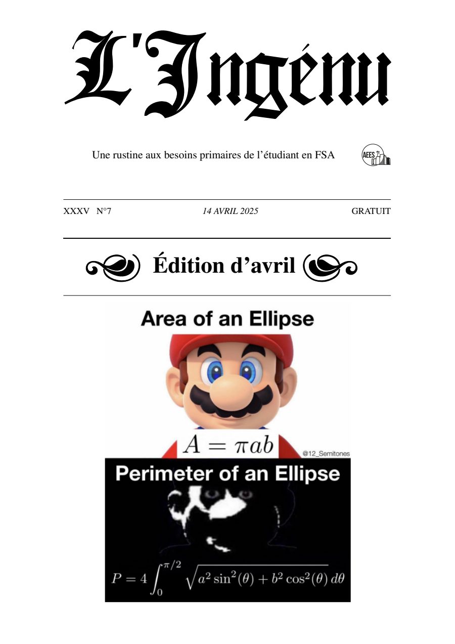 Couverture de Ingénu d'Avril 2025