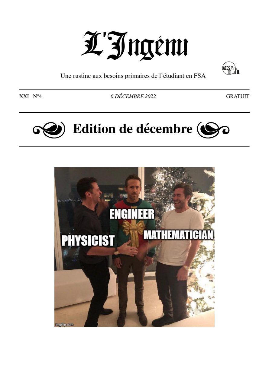 Couverture de Ingénu de Décembre 2022