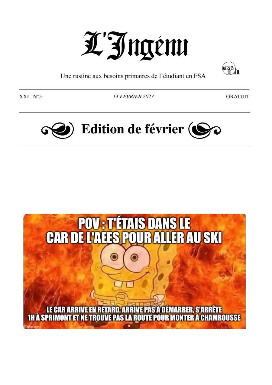 Couverture de Ingénu de Février 2023