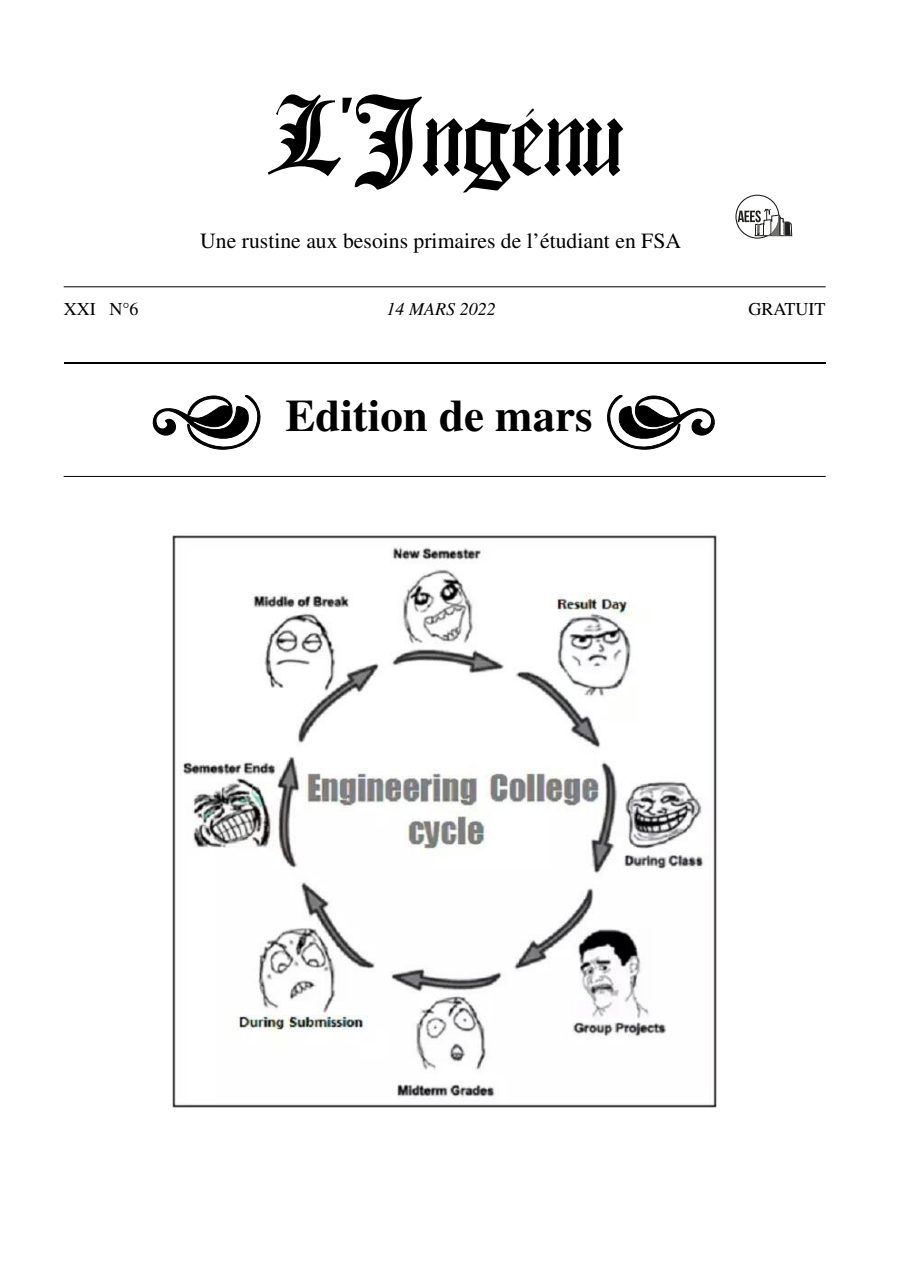 Couverture de Ingénu de Mars 2023