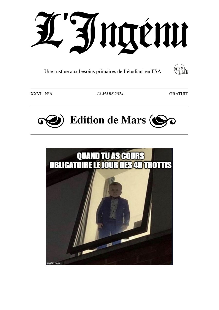 Couverture de Ingénu de Mars 2024
