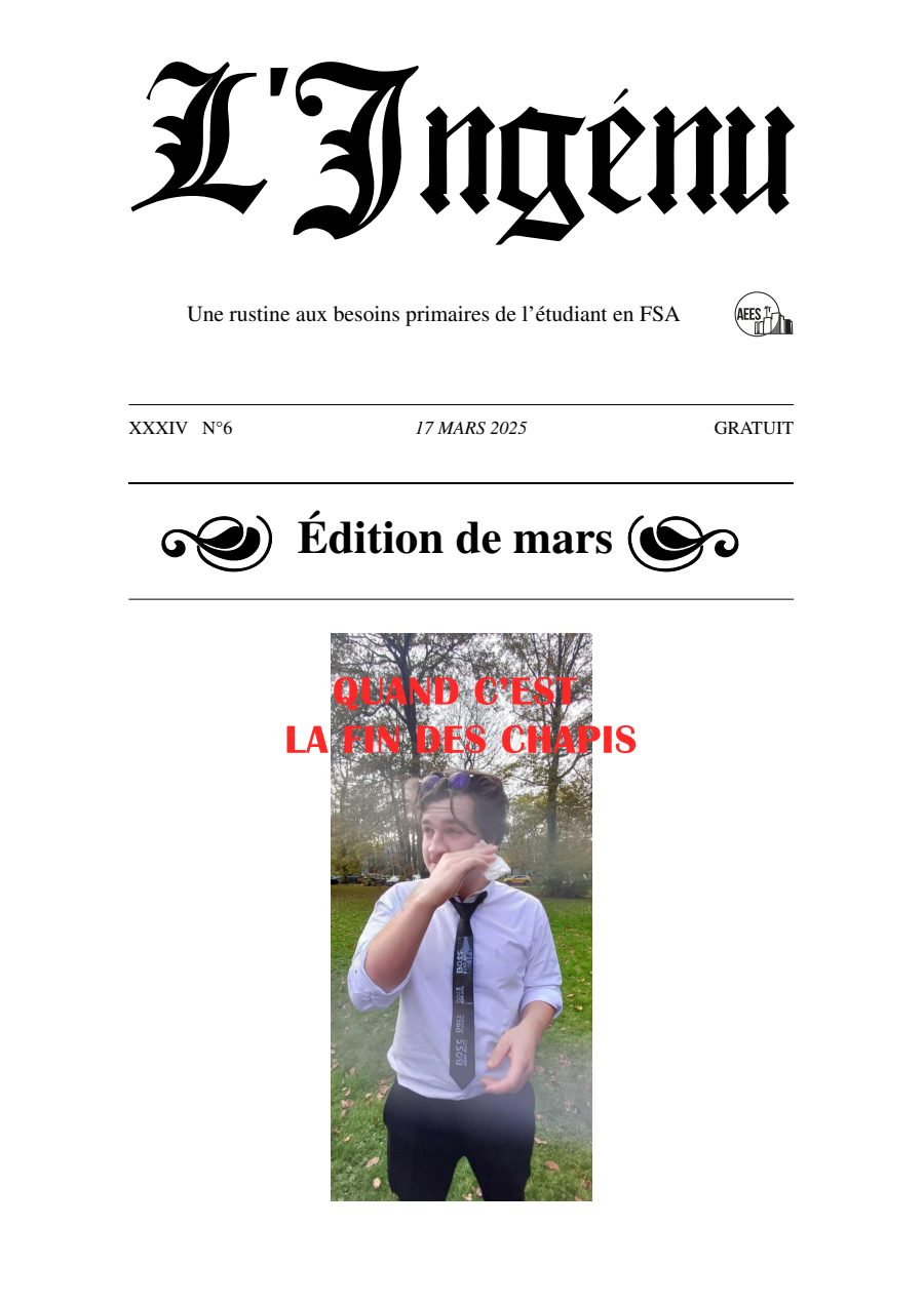 Couverture de Ingénu de Mars 2025