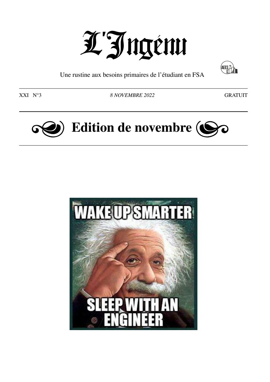 Couverture de Ingénu de Novembre 2022