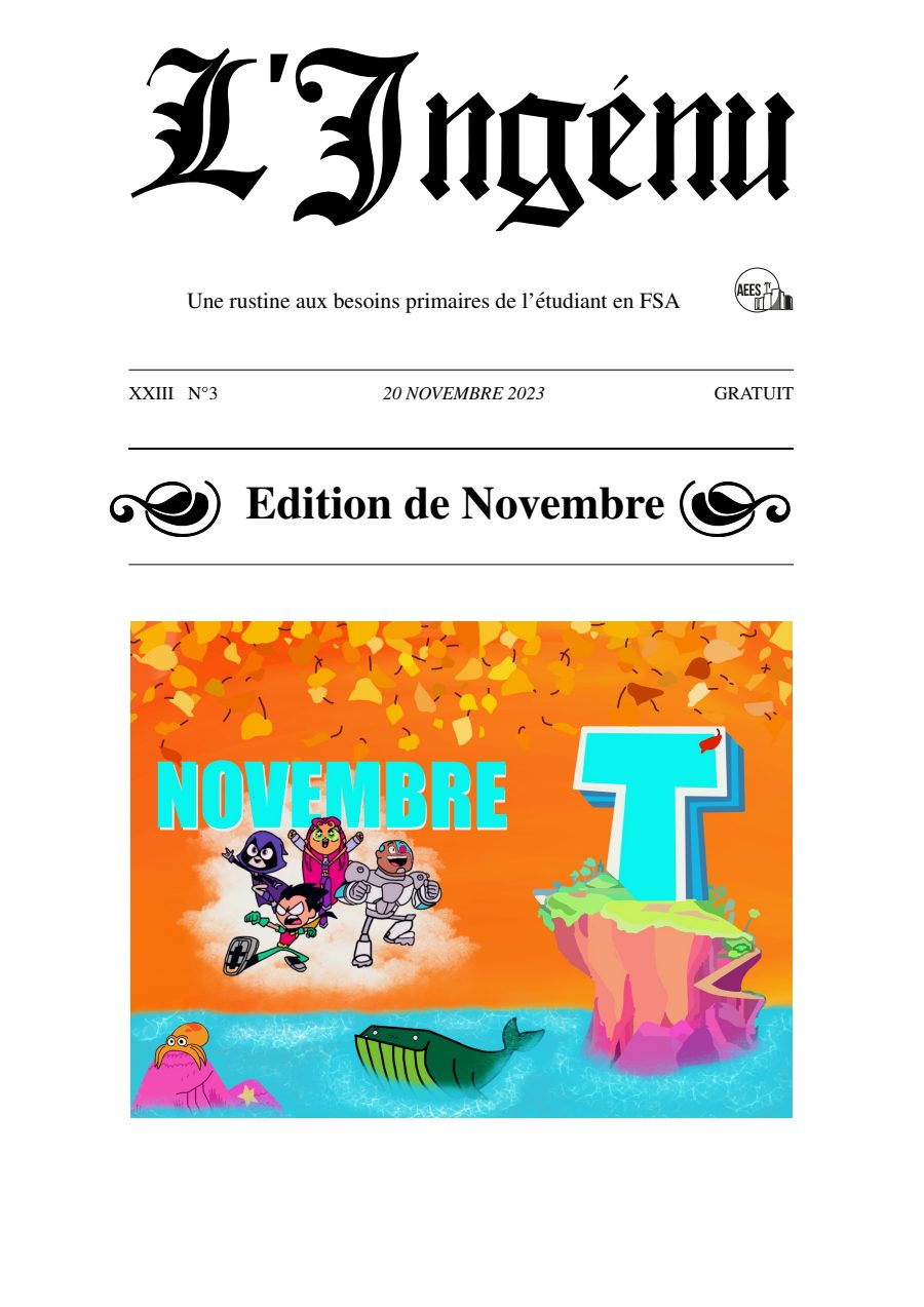 Couverture de Ingénu de Novembre 2023
