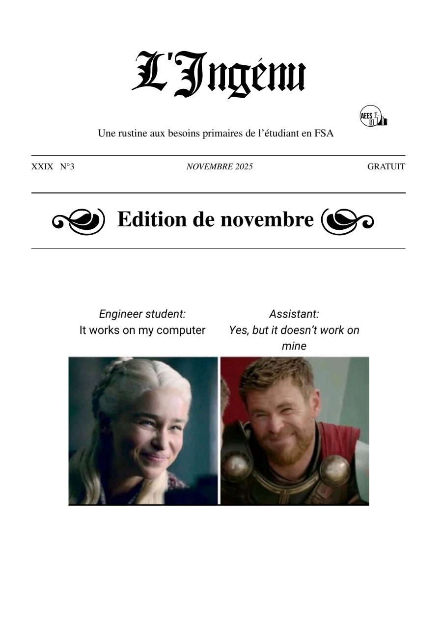 Couverture de Ingénu de Novembre 2025