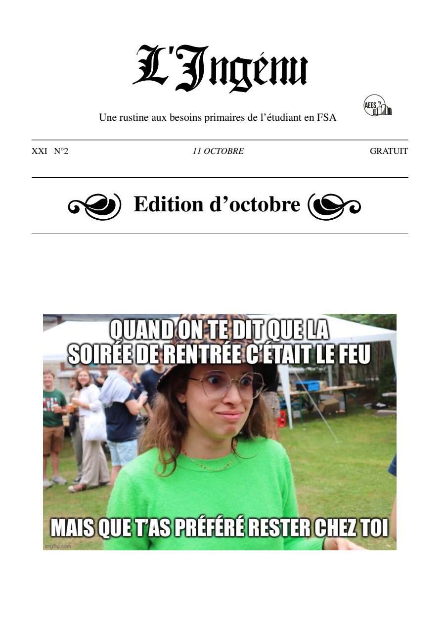 Couverture de Ingénu d'Octobre 2022