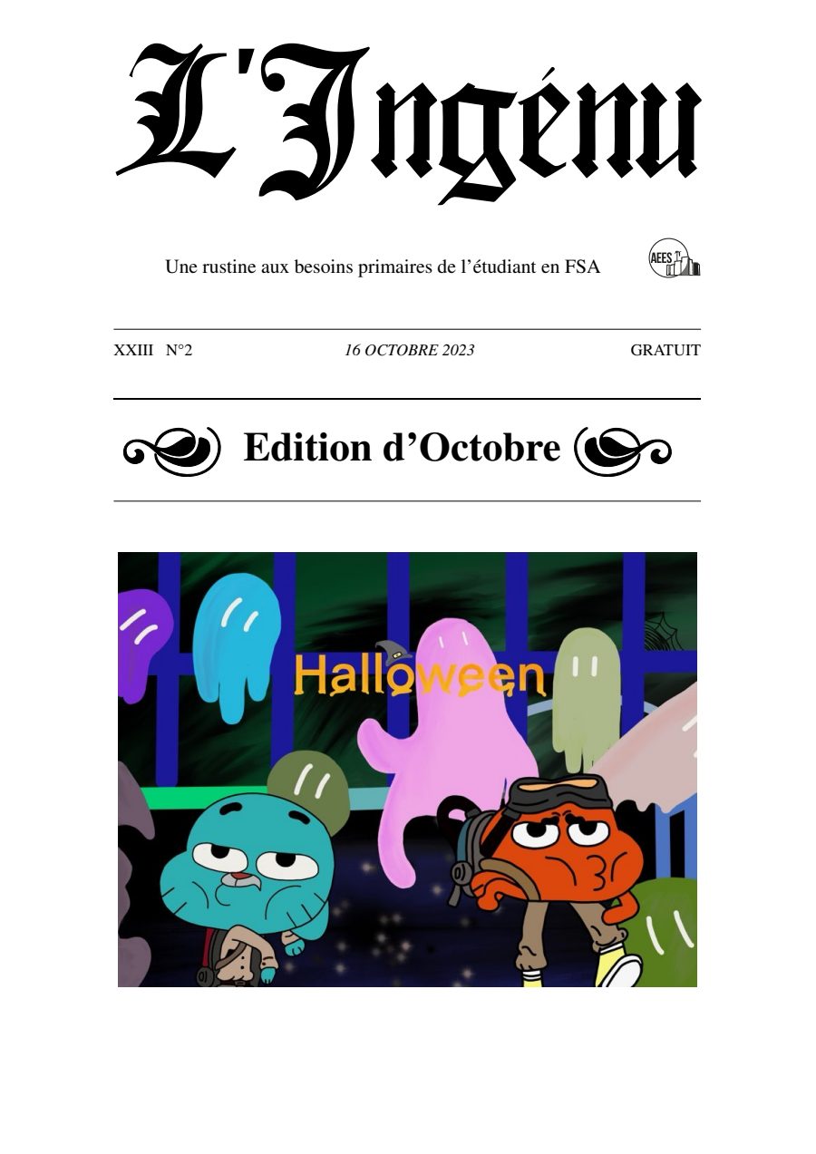 Couverture de Ingénu d'Octobre 2023