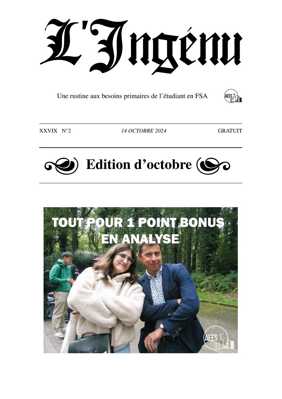 Couverture de Ingénu d'octobre 2024